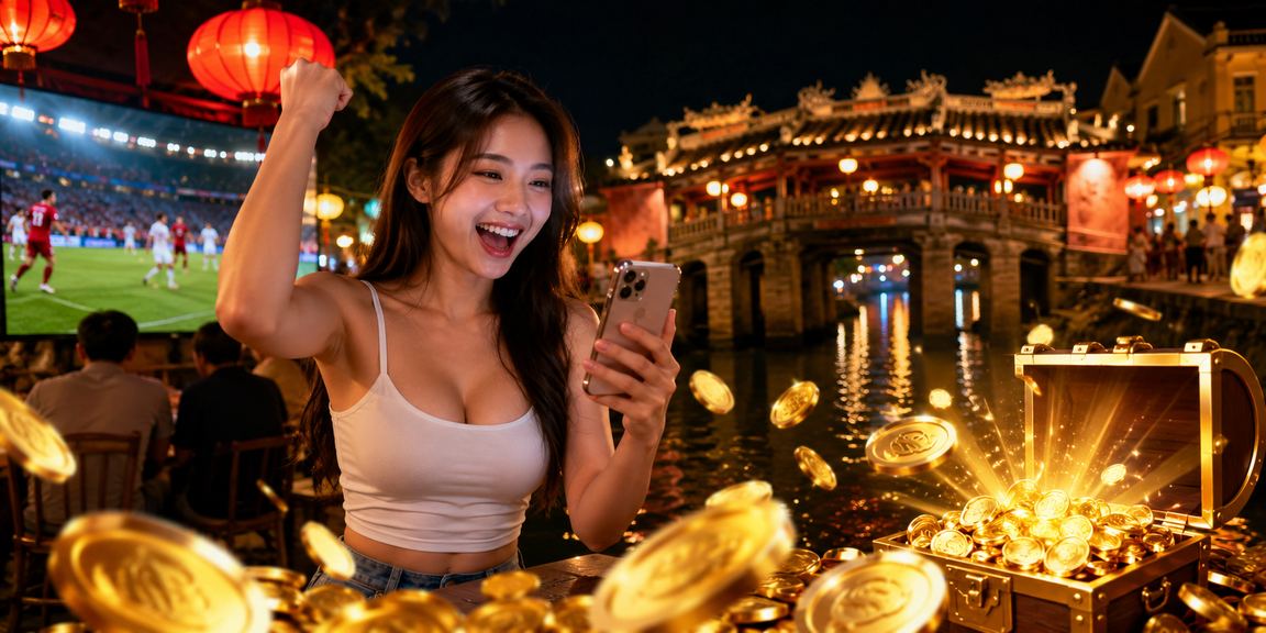 Người dùng đăng ký nhận bonus tại chợ đêm Hội An và bắt đầu theo dõi kèo